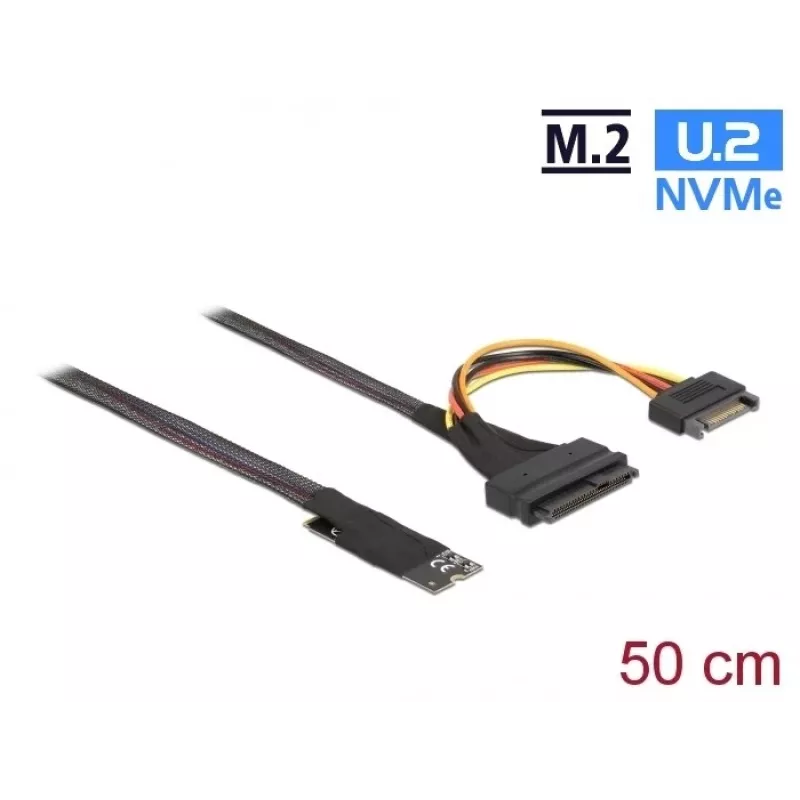 Adapter DeLOCK M.2 Key M do U.2 SFF-8639 NVMe z kablem 50 cm