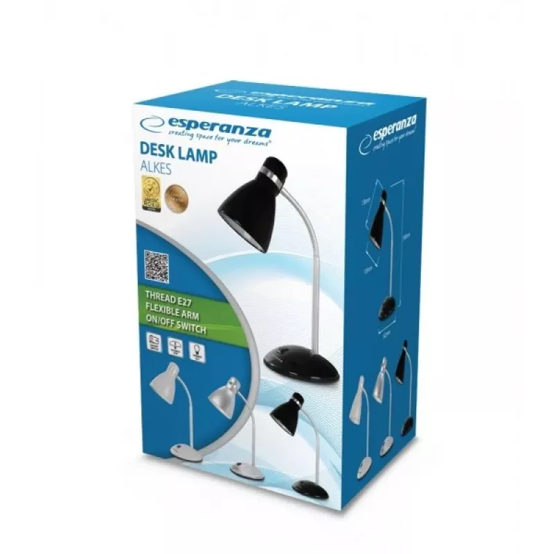 Esperanza ELD113S lampa stołowa E27 12 W LED srebrna