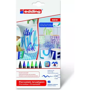 Zestaw markerów Edding 4200 czarny niebieski cyjan zielony jasnozielony fioletowy 6 szt.