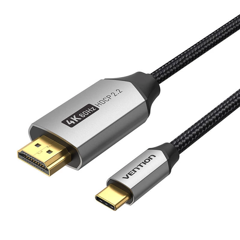 Kabel Vention USB-C na HDMI CRBBH — 2 m, 4K@60 Hz, czarny, USB-C na HDMI