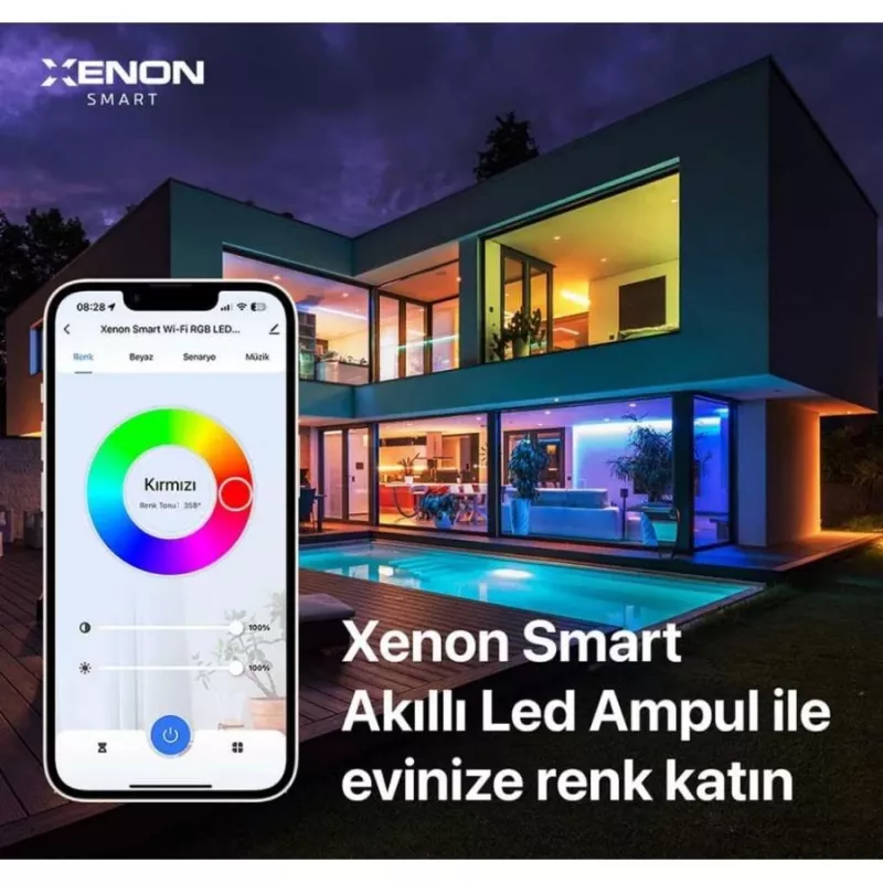 XENON Smart X7021 Inteligentna Żarówka LED RGB, 9 W, Wi-Fi, Bluetooth, Biała