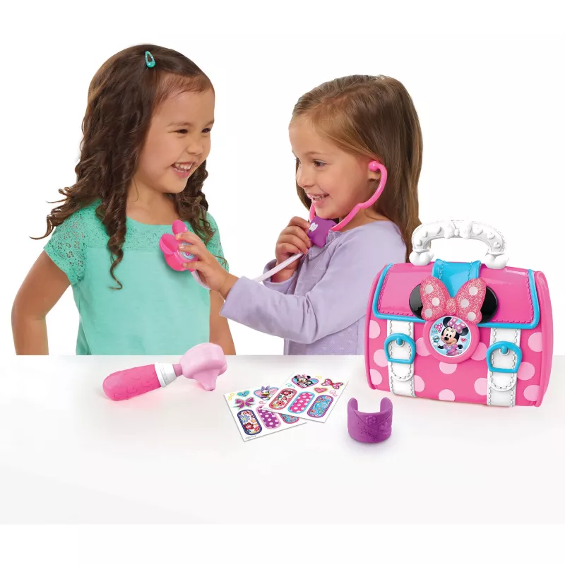 Disney Junior Minnie mysz Zestaw Lekarski z Torebką Bow-Care, Zabawka Domowa dla Dzieci