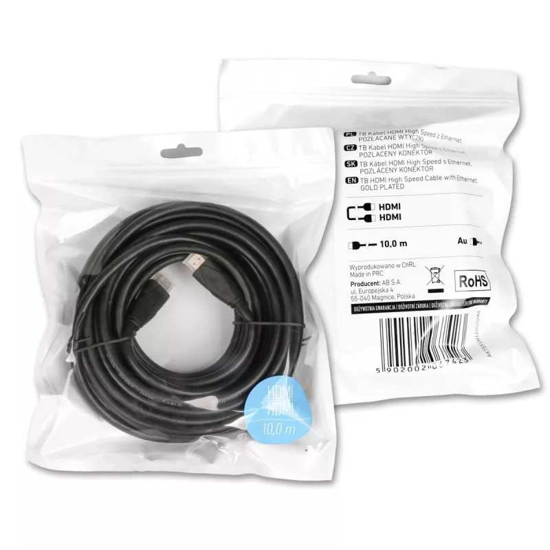 Kabel HDMI v2.0 10m pozłacany