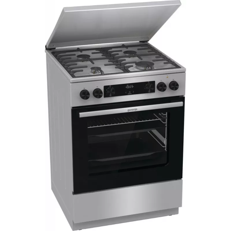 Gorenje GKS6C71XF Wolnostojąca kuchenka z piekarnikiem Srebrna