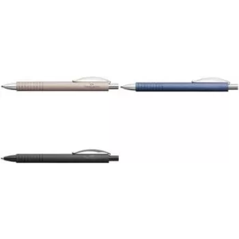 Klipsowy chowany długopis kulkowy Faber-Castell Essentio Czarny, aluminiowy korpus, czarny tusz, gruba końcówka