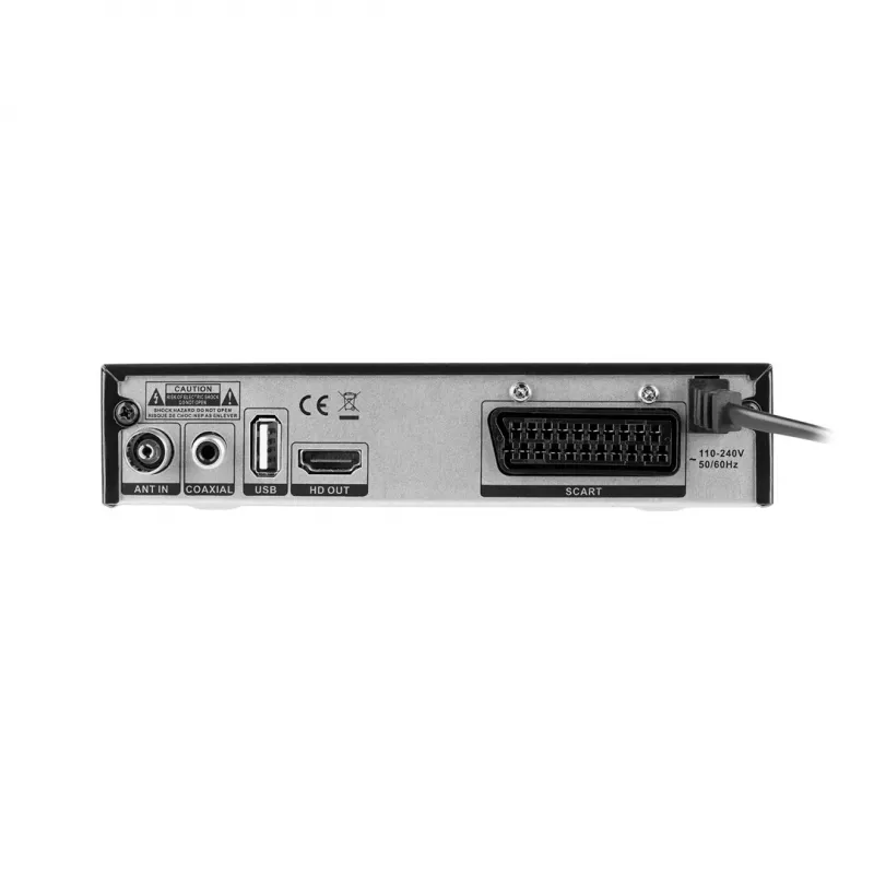 Cyfrowy odbiornik telewizyjny Cabletech URZ0336C DVB-T/T2 H.265 naziemny tuner, 470–862 MHz, 1 tuner, HDMI, USB, SCART