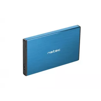 Zewnętrzna obudowa HDD/SSD NATEC Rhino GO 2,5 cala — USB 3.0, SATA III, do 4 TB, 9,5 mm, aluminium, niebieska