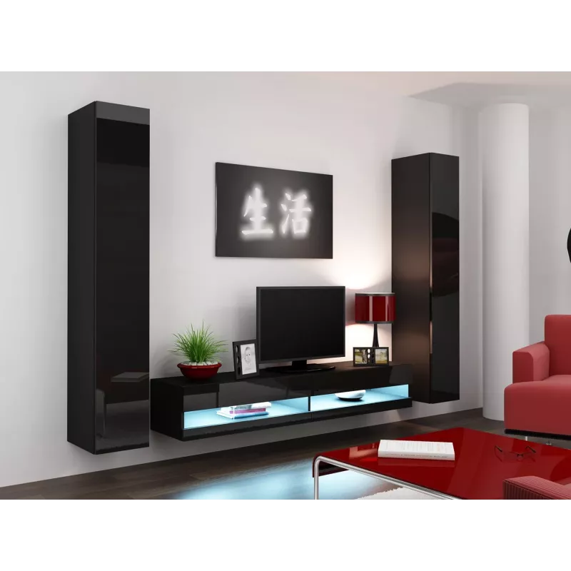 Cama stojak TV VIGO nowy 30/180/40 czarny/czarny połysk