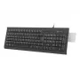 Przewodowa pełnowymiarowa klawiatura NATEC Moray ES z USB, hiszpański QWERTY, 105 klawiszy, czytnik kart identyfikacyjnych, kabel 1,5 m, czarna