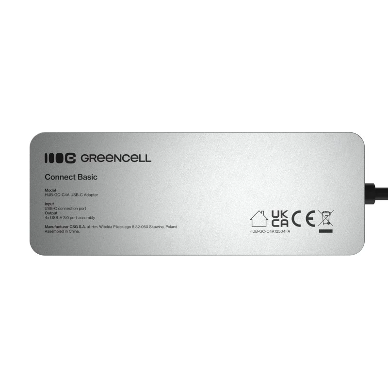 Hub USB zielony Cell HUB-GC-C4A — 4-portowy hub USB-C 3.0