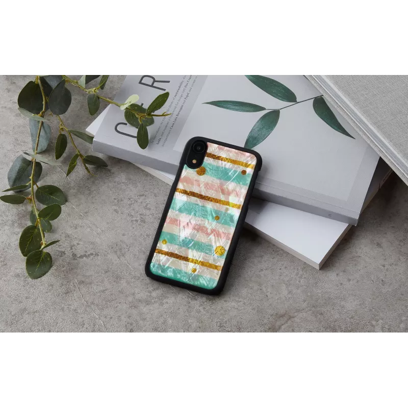 Etui na telefon iKins do iPhone XR — ochronna obudowa miętowo-czarna