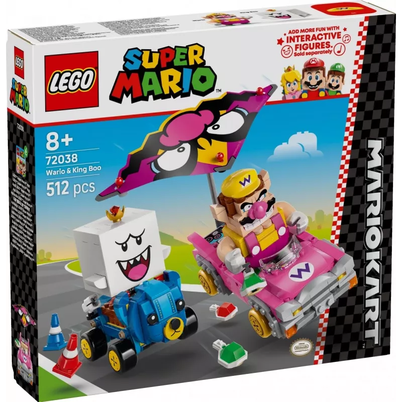 Zestaw klocków konstrukcyjnych LEGO 72038 Super Mario Mario Kart Wario King Buu Huu – figurki postaci i elementy toru