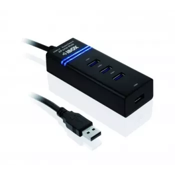 Koncentrator USB 3.2 Gen 1 Type-A 4-portowy IBOX IUH3FB, 5000 Mbit/s, czarny, kabel 0.5 m