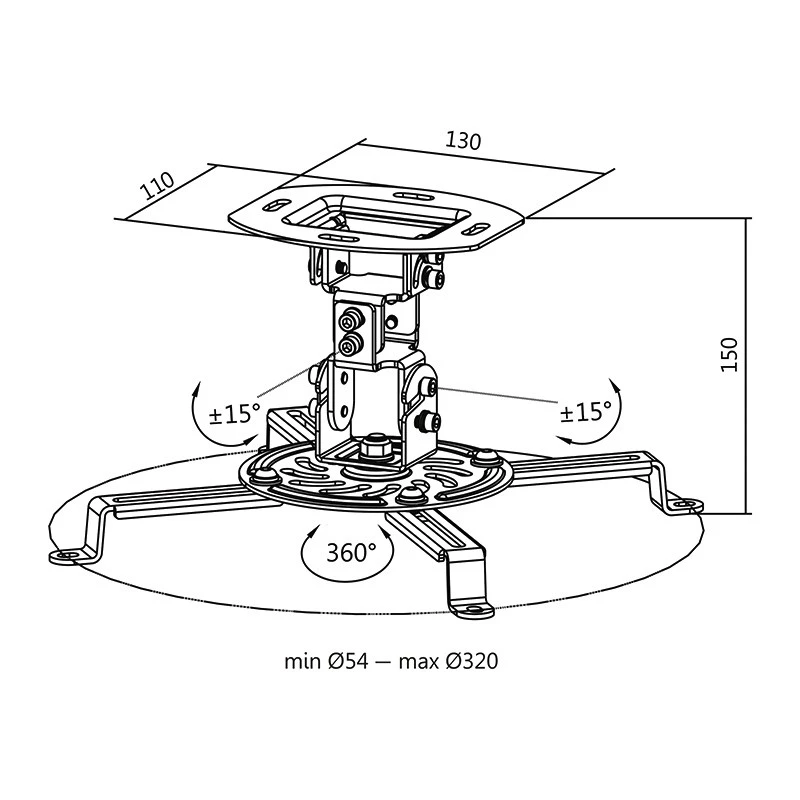 LogiLink BP0057 Uchwyt sufitowy do projektora biały