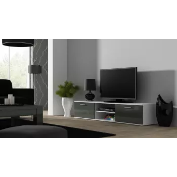 Cama stojak TV SOHO 180 biały/szary połysk