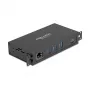 Koncentrator USB DELOCK 3-portowy 5 Gb/s z RJ45 Gigabit PoE++ i hostem USB Type-C, obudowa metalowa, izolacja 1,5 kV, czarny