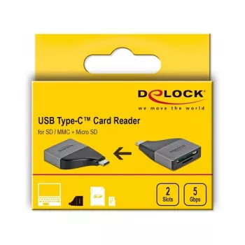 Czytnik kart DeLOCK 64117 USB 3.2 Gen 1 Type-C Szary