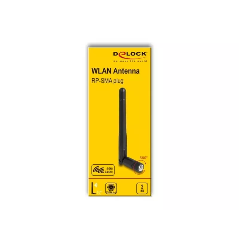 Antena dookólna DeLOCK 90150 2 dBi RP-SMA 50 Ω