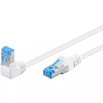 Sieciowy kabel krosowy GOOBAY 51563 Cat6a S/FTP (S‑STP) 0,5 m RJ‑45 biało-niebieski
