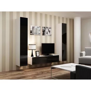 Cama stojak TV VIGO 140 30/140/40 biały/czarny połysk
