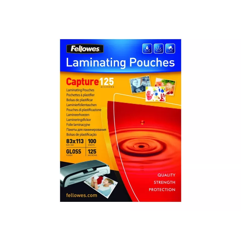 Fellowes Glossy 125 Micron Card Laminating Pouch - 75x105mm