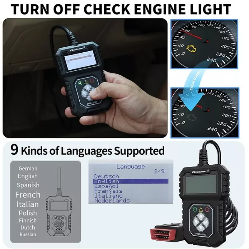 Tester diagnostyczny OBDII QOLTEC ProLine (model 50684)