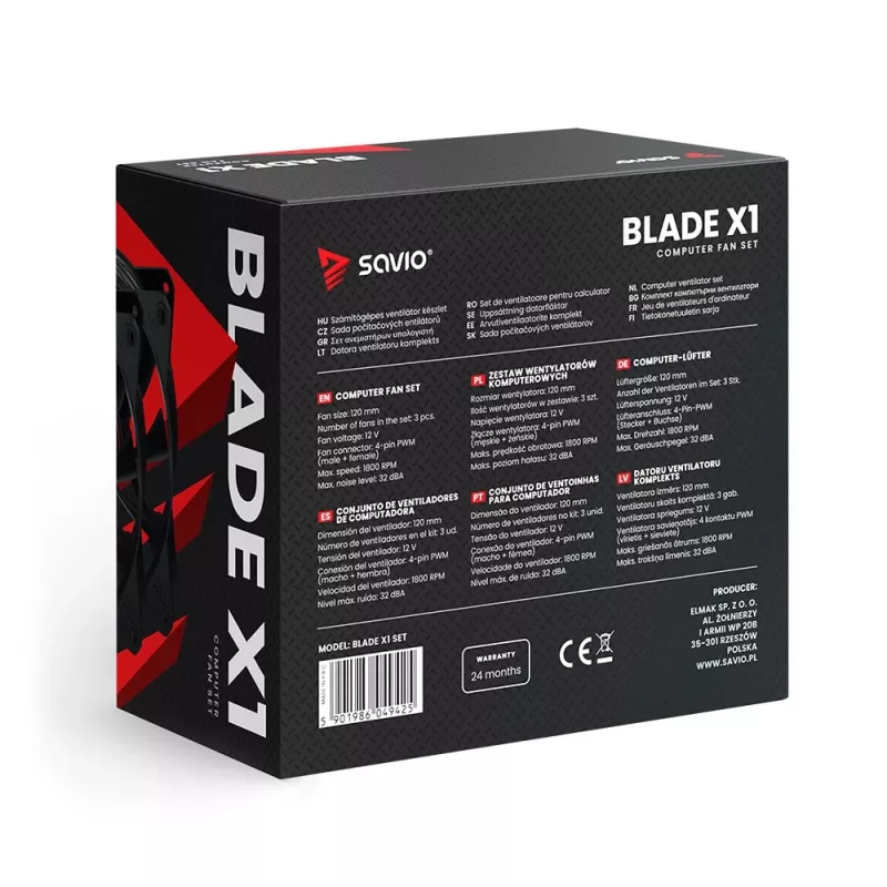 Zestaw chłodzenia cieczą All-in-one SAVIO BLADE SET wentylator 120 mm 1800 RPM 32 sone Czarny