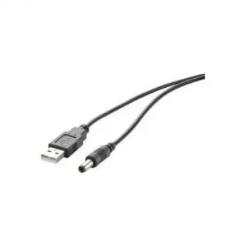 Kabel zasilający USB Renkforce RF-4079664 1 m, męski–męski DC 5,5 mm, 5 V, czarny