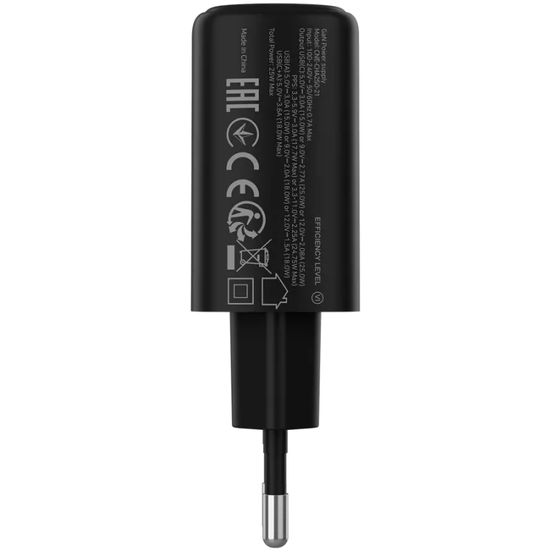 Ładowarka CANYON OnCharge 250 25W 1xPD 1xQC EU Czarny