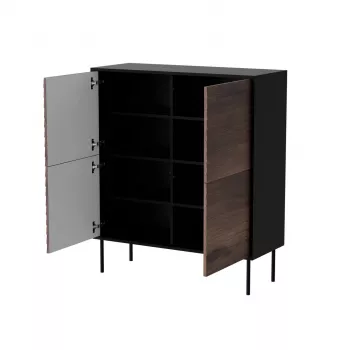 Cama 4D CORTINA komoda 102x40x118 czarny/orzech