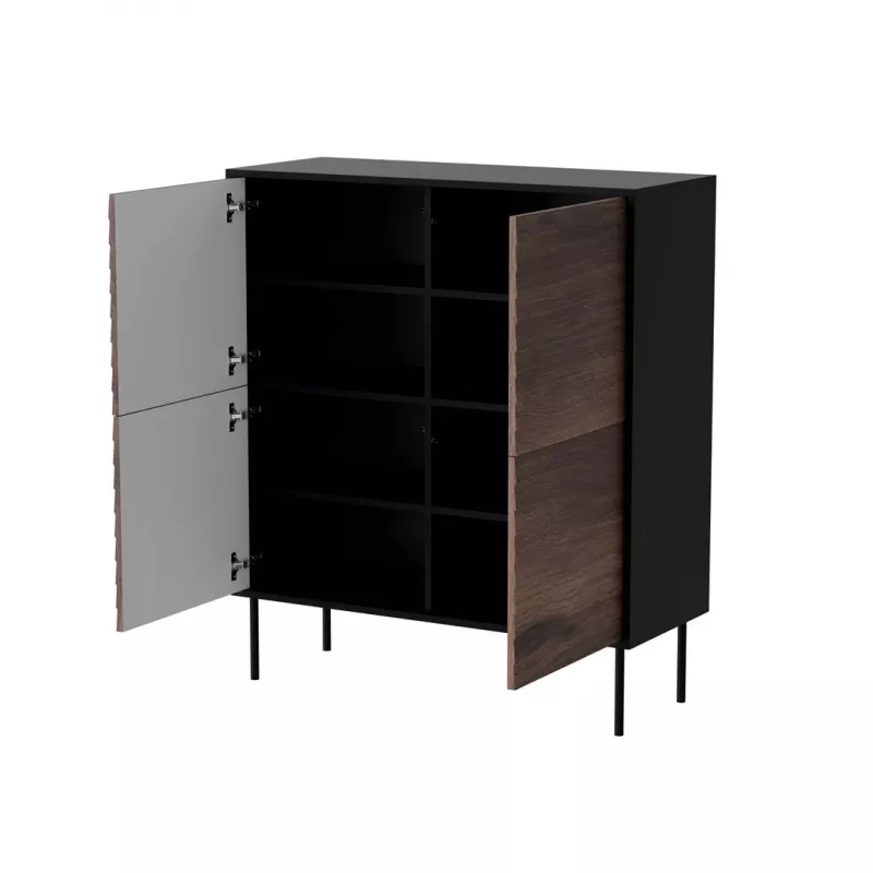 Cama 4D CORTINA komoda 102x40x118 czarny/orzech