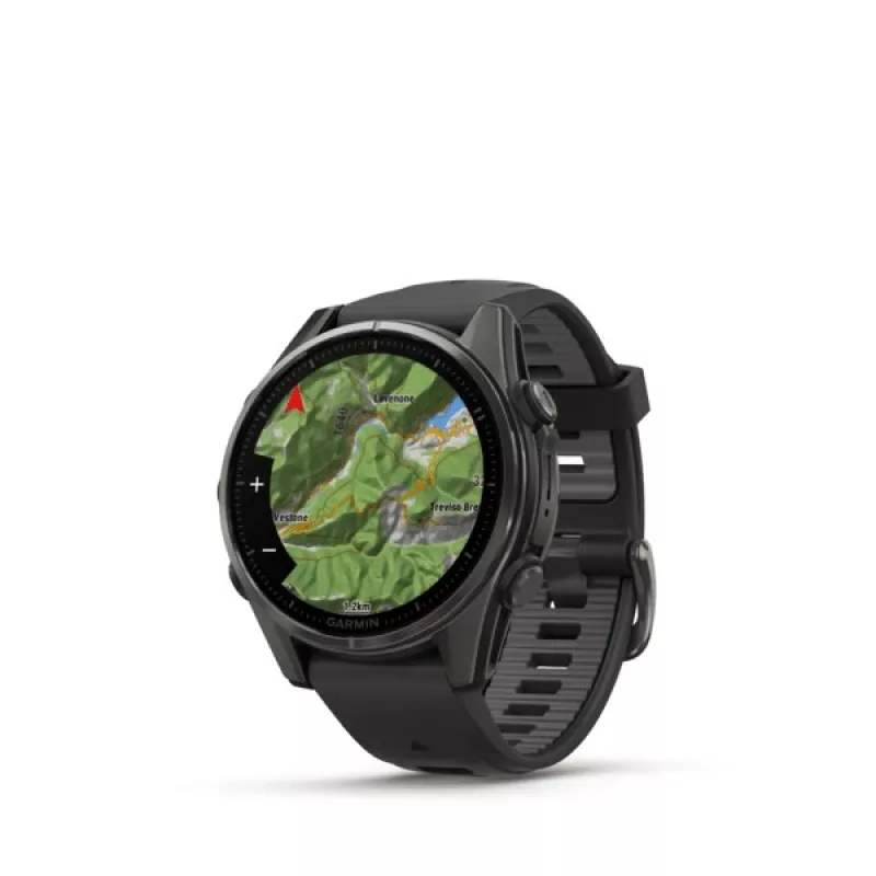 Garmin fenix 8 3,3 cm (1,3) AMOLED 43 mm Cyfrowy 416 x 416 pikseli Ekran dotykowy Czarny Wi-Fi GPS (satelitarny)