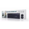 Przewodowa klawiatura pełnowymiarowa Gembird KBS-UM-04 USB QWERTY US English z myszą, czarna, kabel 1,5 m