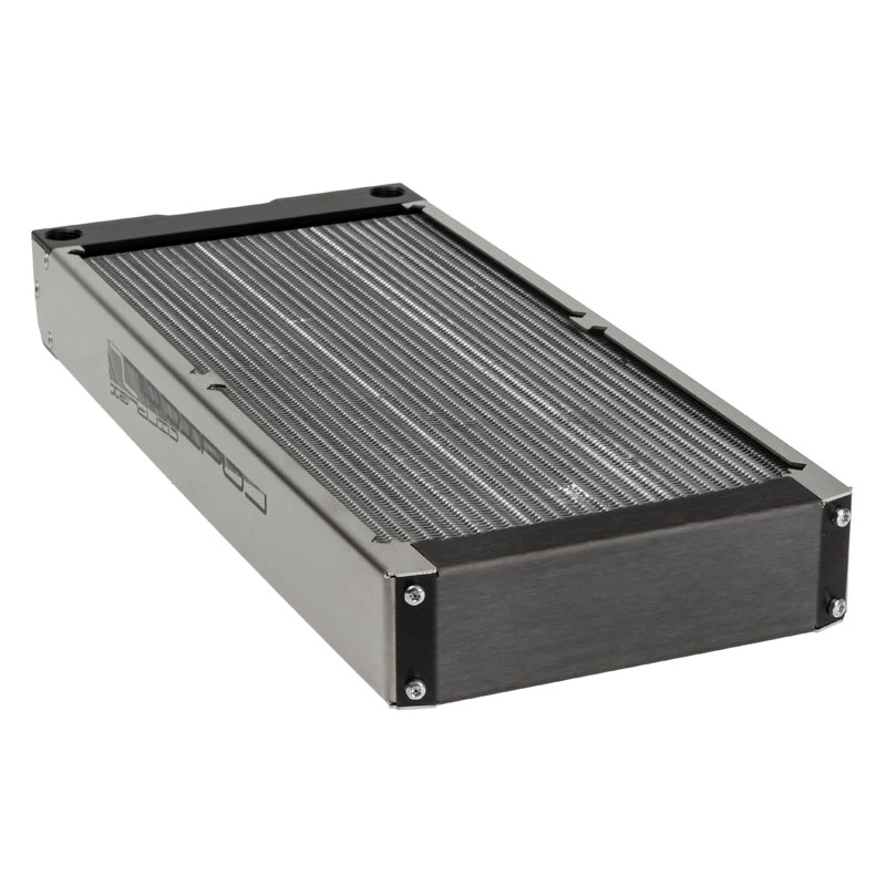 Blok chłodnicy Aqua-Computer 33705 — Aluminium/Miedź/Stal nierdzewna, 320×140×40 mm, szary/srebrny