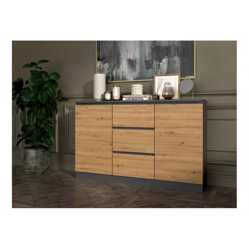 2D3S komoda 120x30x75 cm, antracyt/artisan