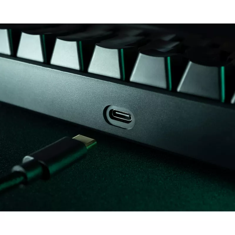 Deltaco GAM-100-DE - 65% - USB + Bluetooth - przełącznik mechaniczny - QWERTZ - RGB-LED - Czarny