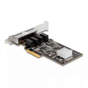 DeLOCK PCI Express x4 Karta 4 x RJ45 Gigabit LAN RTL8111 - PCIe - RJ-45 - PCIe 2.0 - Srebrny - PC - Windows 10 - Windows 11 - Windows 8.1 (88618)
