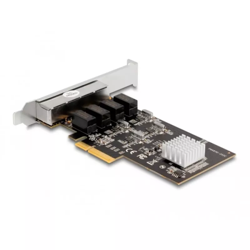 DeLOCK PCI Express x4 Karta 4 x RJ45 Gigabit LAN RTL8111 - PCIe - RJ-45 - PCIe 2.0 - Srebrny - PC - Windows 10 - Windows 11 - Windows 8.1 (88618)