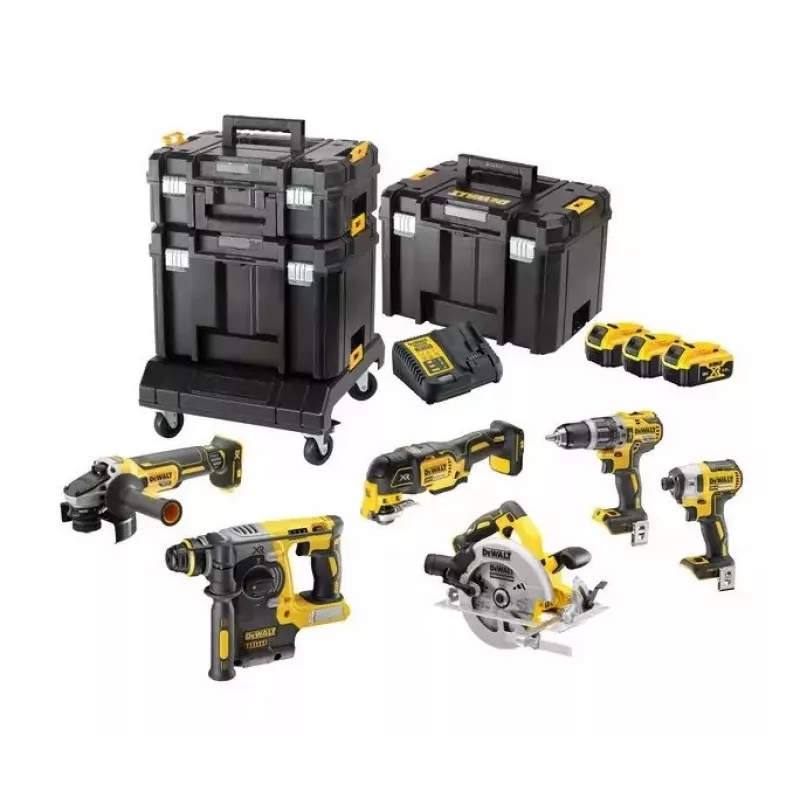 Zestaw narzędzi DeWalt DCK685P3T 18V bezprzewodowy zestaw combo — 3×5.0Ah baterie, młot DCH273, szlifierka kątowa, walizka