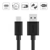 KABEL USB UNITEK USB-A — USB-C 25CM, Y-C480BK