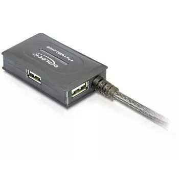 DeLock USB2.0 Extension Cable 10m active with 4 port Hub - Hub - 4 x USB2.0 (82748)