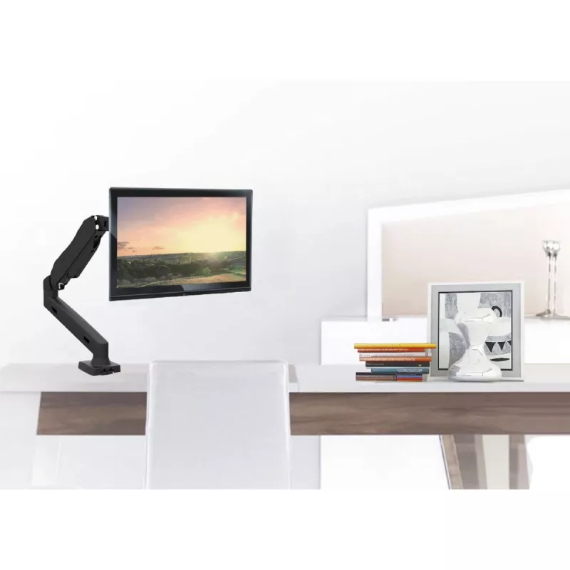 Uchwyt do monitora MACLEAN MC-860, montaż na biurko, do ekranów 27 cali (68,6 cm), VESA 75x75–100x100, maks. obciążenie 8 kg, czarny