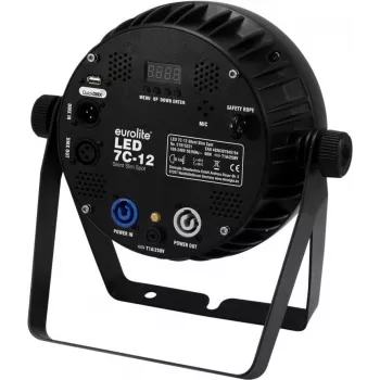 LED Spot EUROLITE 7C-12 Silent cienki 12W 7 kolorów, kompaktowe oświetlenie sceniczne/architektoniczne