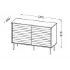 Komoda cama meble CORTINA 1D3S 120x40x81 cm, czarna/orzechowa, 3 szuflady, płyta wiórowa
