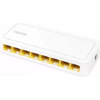 LogiLink przełącznik sieciowy - 8 portów RJ45 - Gigabit - obudowa z tworzywa sztucznego - biały