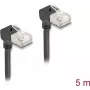 Kabel sieciowy DeLOCK RJ45 kat.6A S/FTP cienki 90° do góry 5m czarny