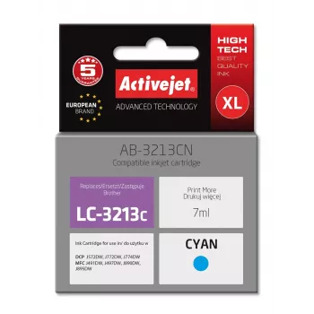 Wkład atramentowy Activejet AB-3213CN (zamiennik Brother LC3213C; Supreme; 7 ml; cyjan)
