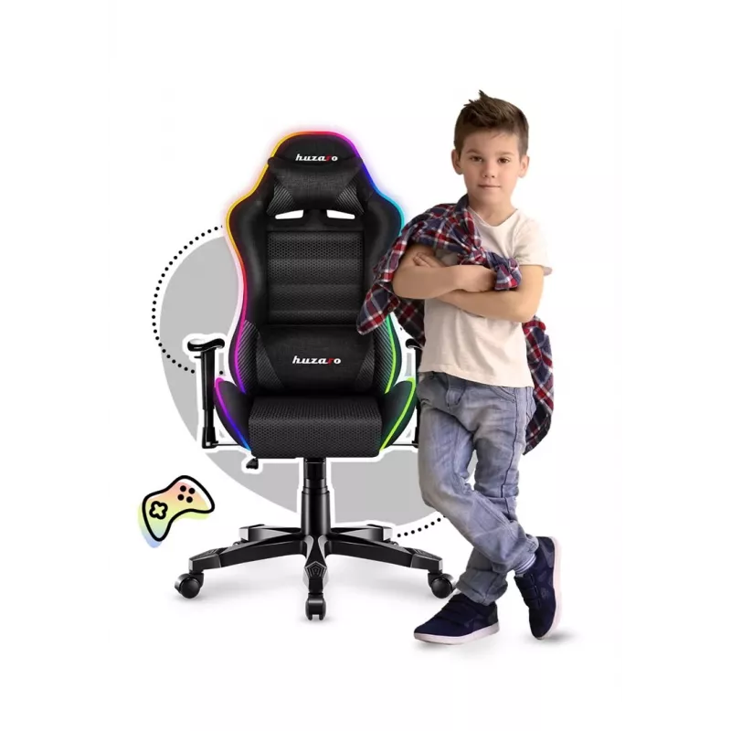FOTEL GAMINGOWY DLA DZIECKA HUZARO RANGER 6.0 RGB MESH