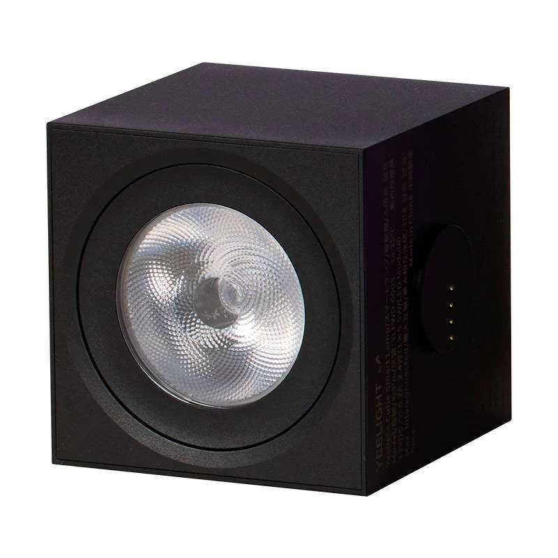 Inteligentna lampa stołowa Yeelight Cube — wielokolorowa, Wi‑Fi/Bluetooth, 2,4 GHz, Bluetooth 5.0, AC 100–240 V, kabel 1,5 m, czarna
