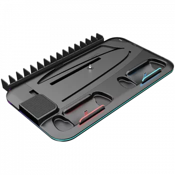 Podstawka chłodząca CANYON CS-51 RGB dla PS5 cienki czarna z dwiema ładowarkami kontrolerów